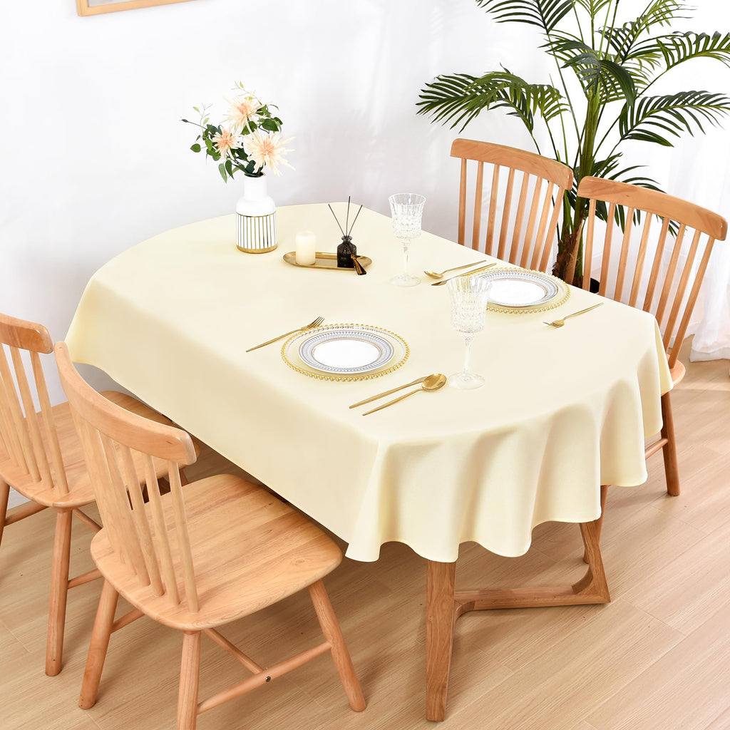 Oval Tablecloth 60 x 102 Inch Washable Fabric Table Cloth