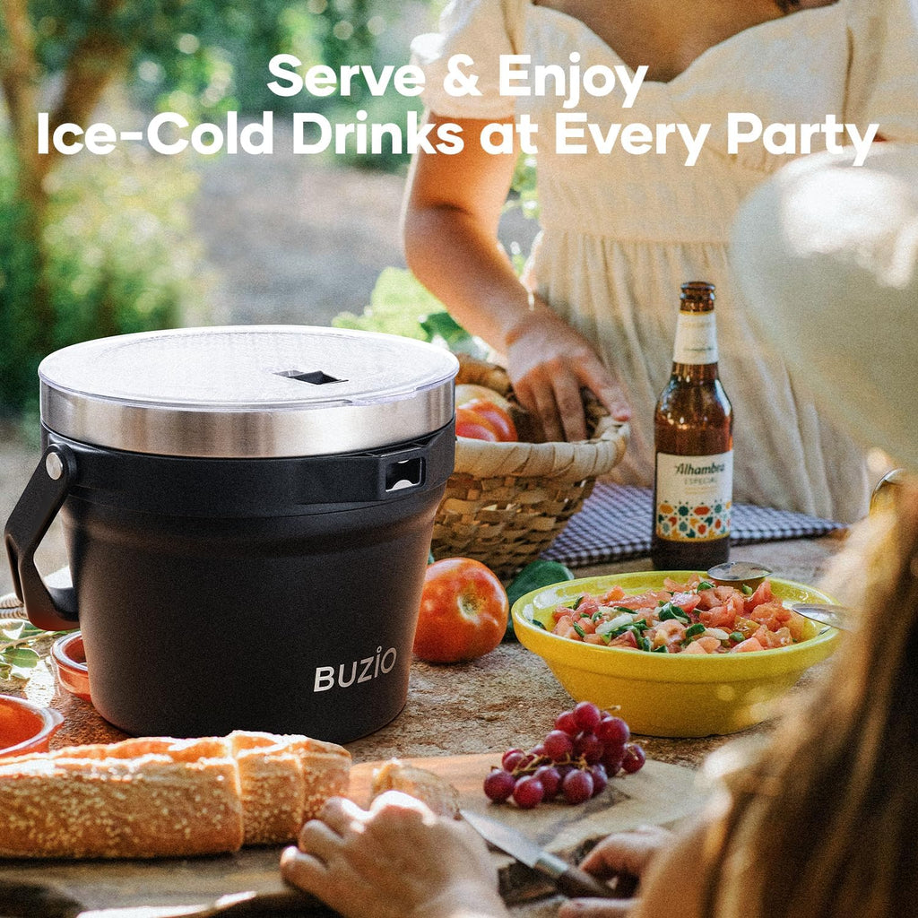 7.4 Qt/7 L Large Insulated Ice Bucket with Lid and Scoop & Tongs