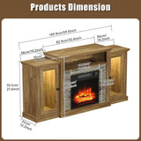 Fireplace TV Stand for 65 Inch TV, Entertainment Center with 18 inch Electric Fireplace & LED Lights,Mordern Media