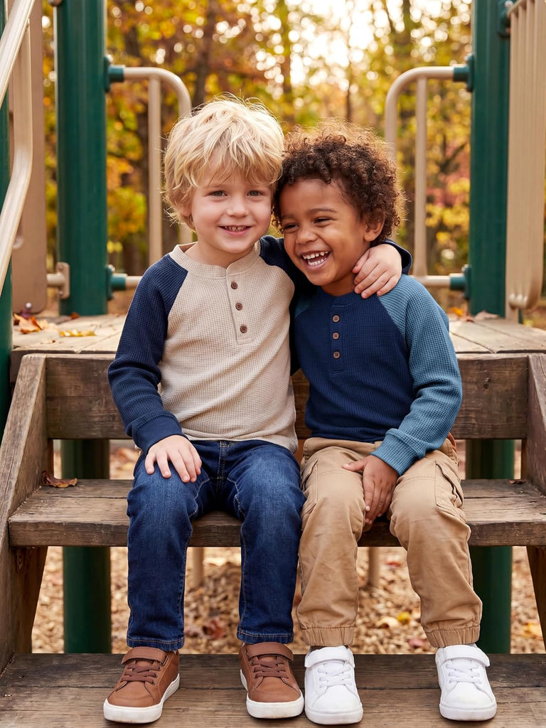 3 Pack Toddler Boys Waffle Long Sleeve Henley Shirt Toddler Long Sleeve Shirt Fall Toddler Boy Clothes