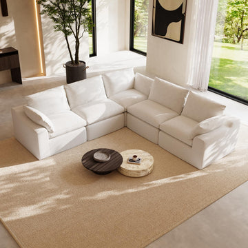 104.3" Modular Cloud Couch, Modern Sectional Sofa with Smarts Coil Support, Chenille Fabric, Upholstered Couch