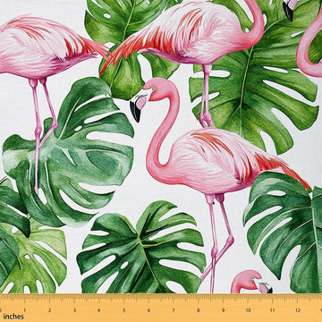 Flamingo Palm Tree Fabric by The Yard 5 Yards Soft