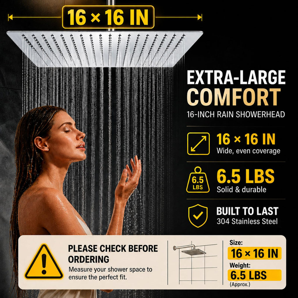 16 Inch Rain Shower Head,Rainfall Showerhead,Chrome