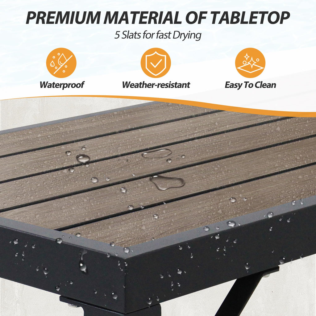 Outdoor Bar Table, 55" Patio Bar Height Table, Bar Counter Pub Dining Table with Waterproof Top for Balcony, Garden