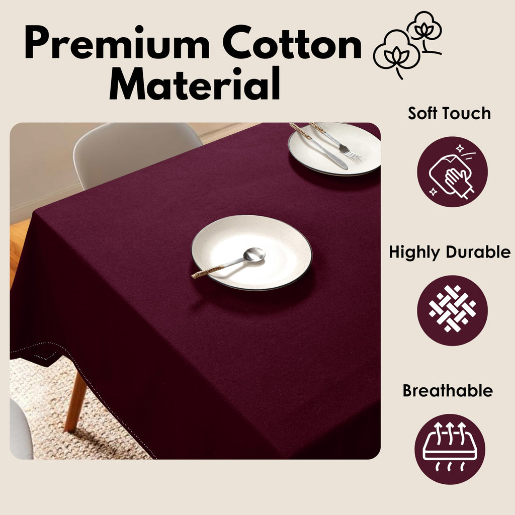 Tablecloth 52"x70" Farmhouse Table Cover 100% Cotton Decorative Washable Rectangle Table Cloths for Gifts, Kitchen