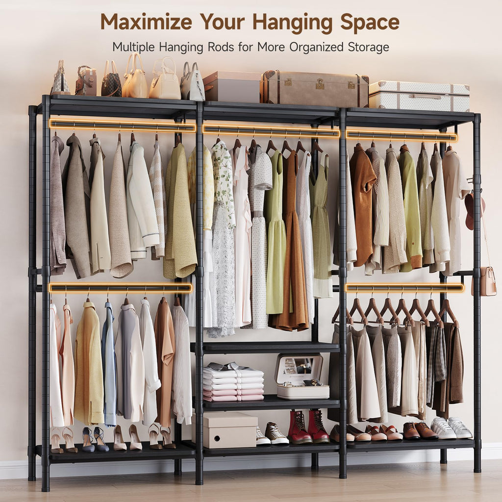 M3 Heavy Duty Closet System Organizer, Freestanding Wardrobe Rack