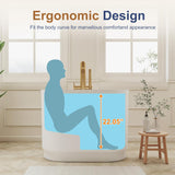 Solid Surface Japanese Soaking Tub, 39" Small Freestanding Bathtub, Stone Resin Deep Soak Stand Alone Tub for Small