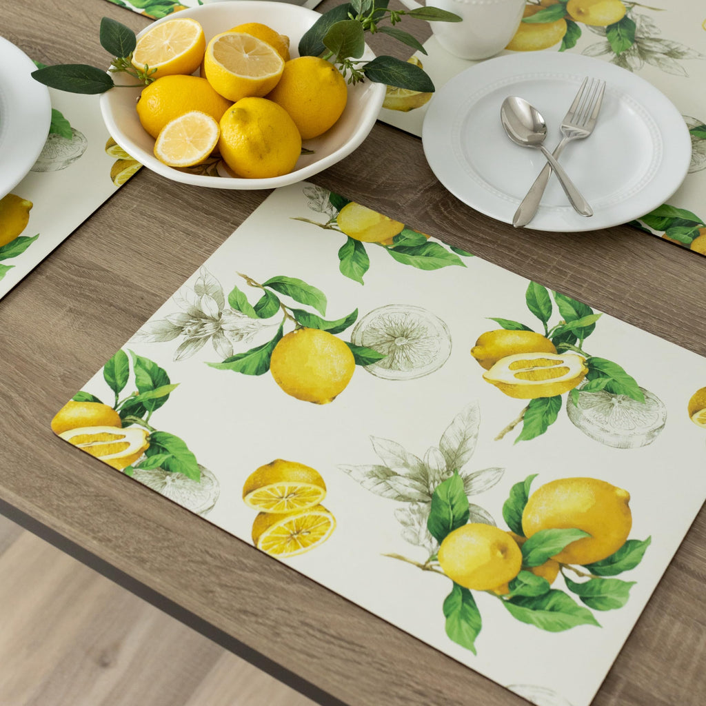 Cork Placemats Set of 4 (Lemons, 12" x 16")