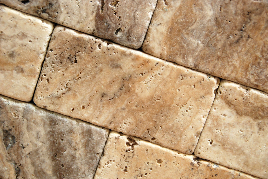 Philadelphia 3 X 6 Travertine Tumbled Brick Tile - Box of 5 sq. ft.