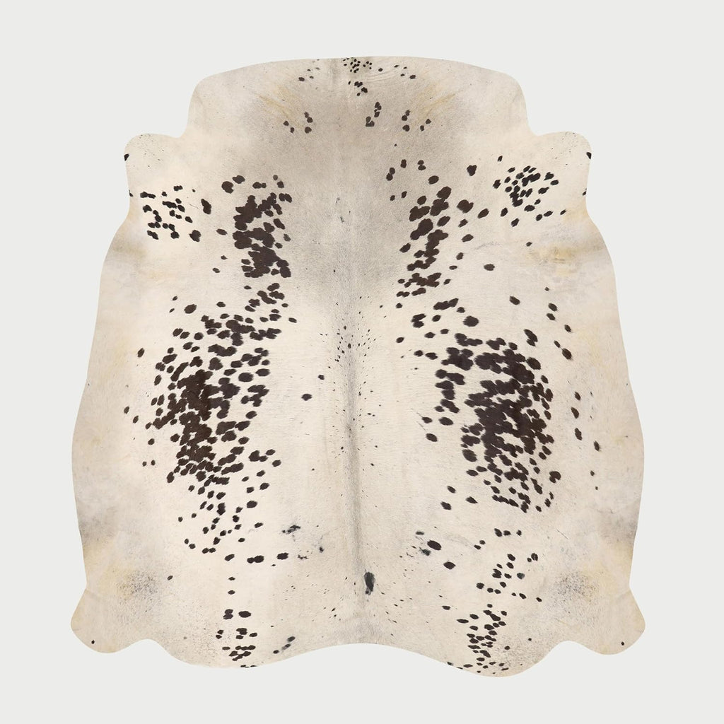 Genuine Cowhide Rugs - Natural Leather Hide Rugs - Vintage Style Real Cowhide Rug for Room & Home Décor (White &