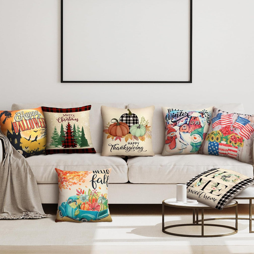 Sets Holiday Pillow Covers, Classic, 18 x 18 Inch - Set of 12