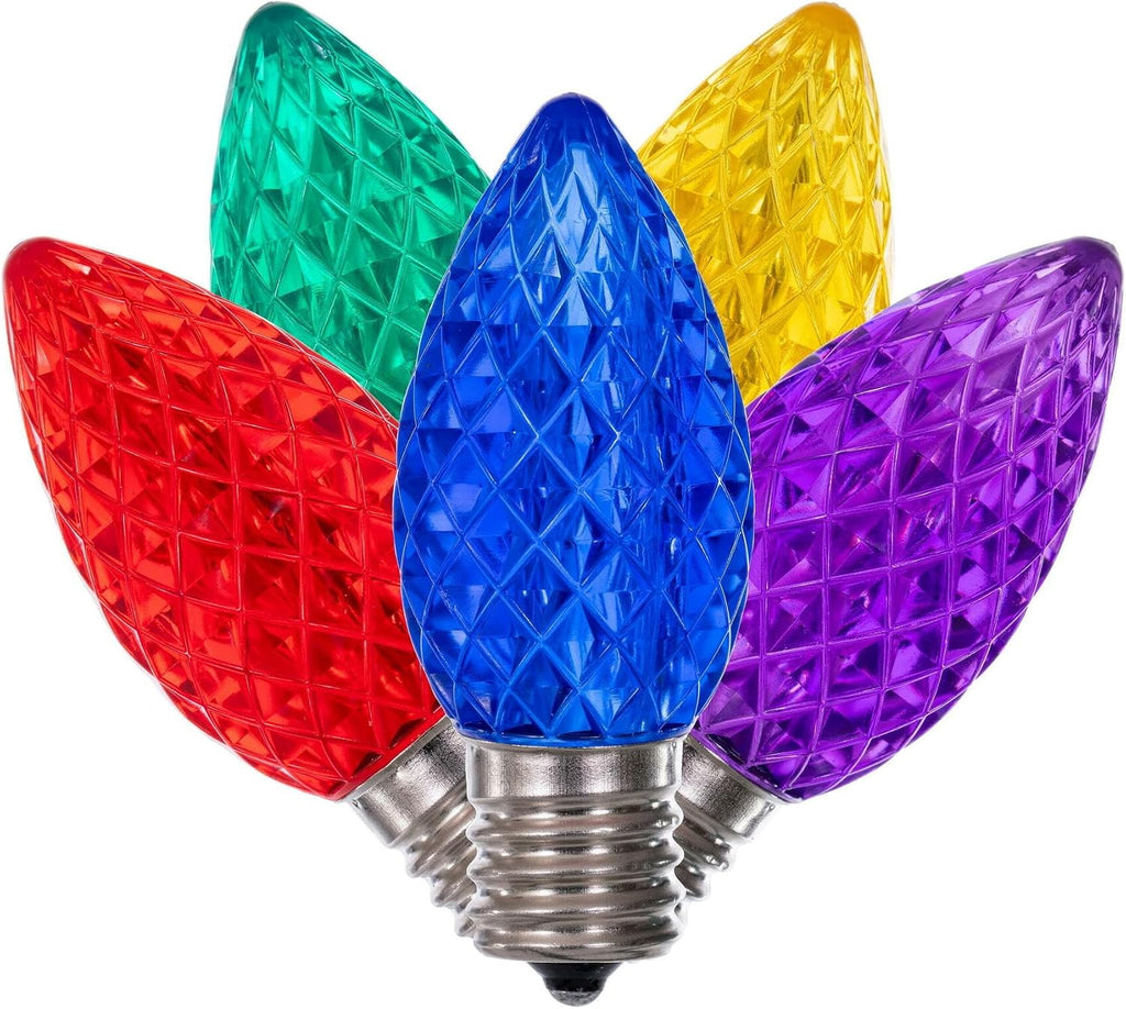 C9-E17 Base SMD Faceted Multi Twinkle Retro Bulb 25Bag.
