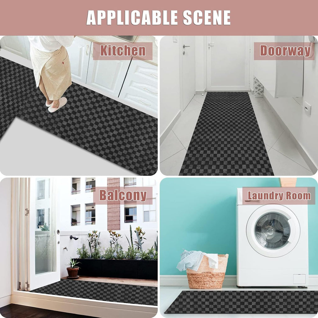 Runner Rug 2 ft x 6 ft Carpet Runners, Indoor/Outdoor Hallway Kitchen Entryway Bedroom Area Rugs with Non-Slip Rubber