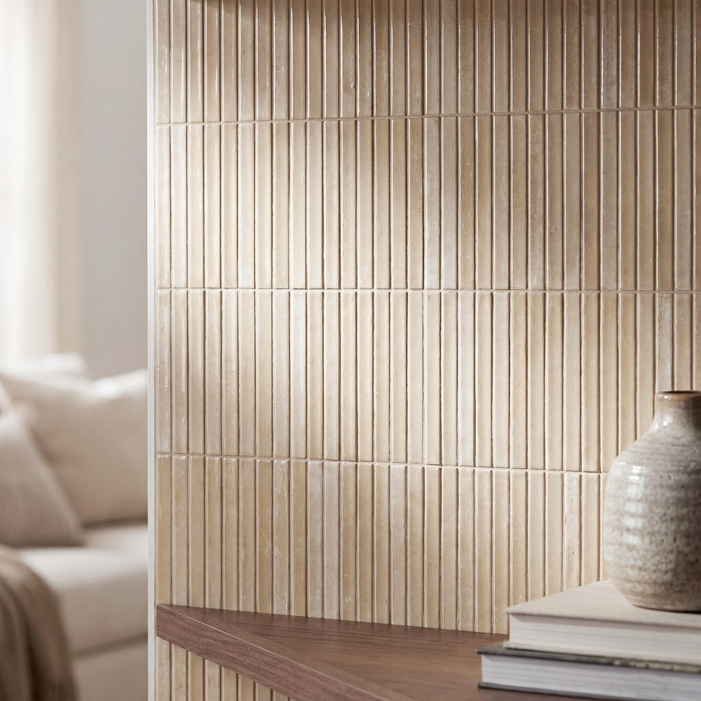 Porcelain Fluted Wall Tile | Marino Almond Bisque | 5" x 10"