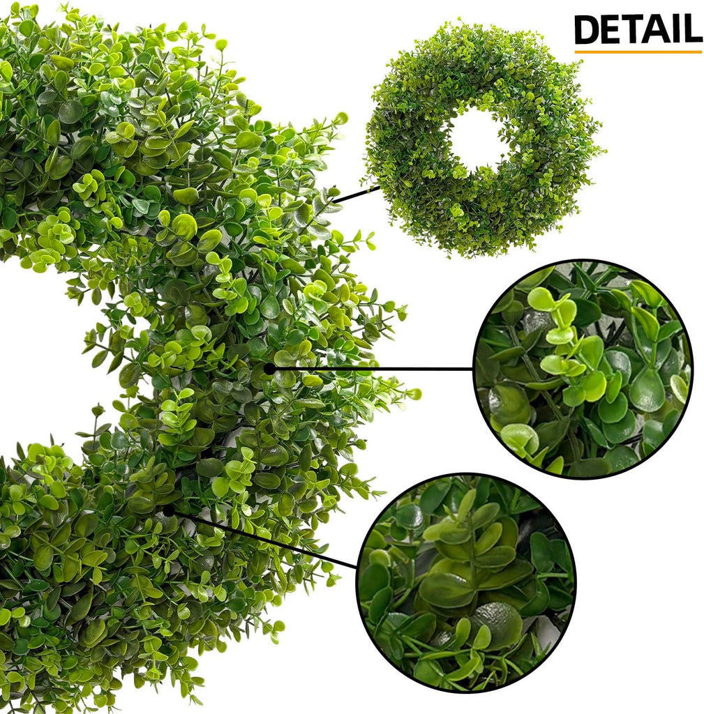 18 Inch Boxwood Wreath for Front Door,Greenery All Year Round