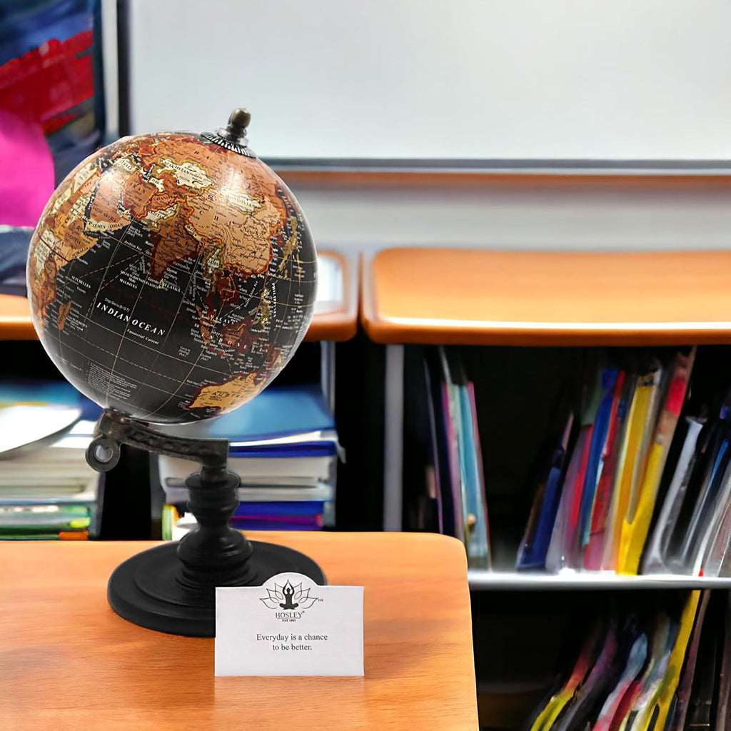 10-Inch Decorative Globe on Wooden Stand - Elegant Gift for Father's Day, Birthdays, Holidays, and Special Occasions