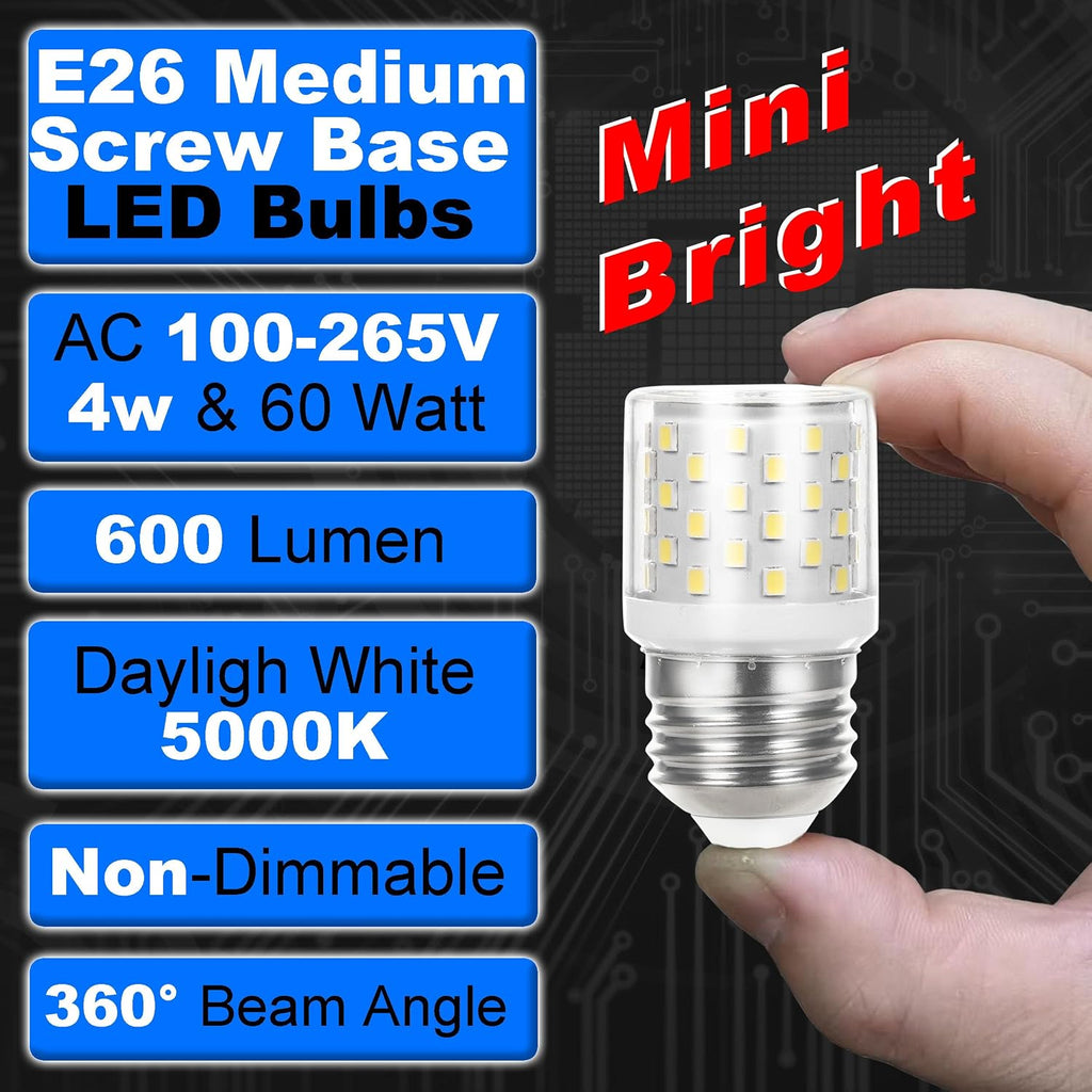 LED Refrigerator Bulb AC100-265V 3.5W E26/E27 6000K Daylight White, 1 Pack