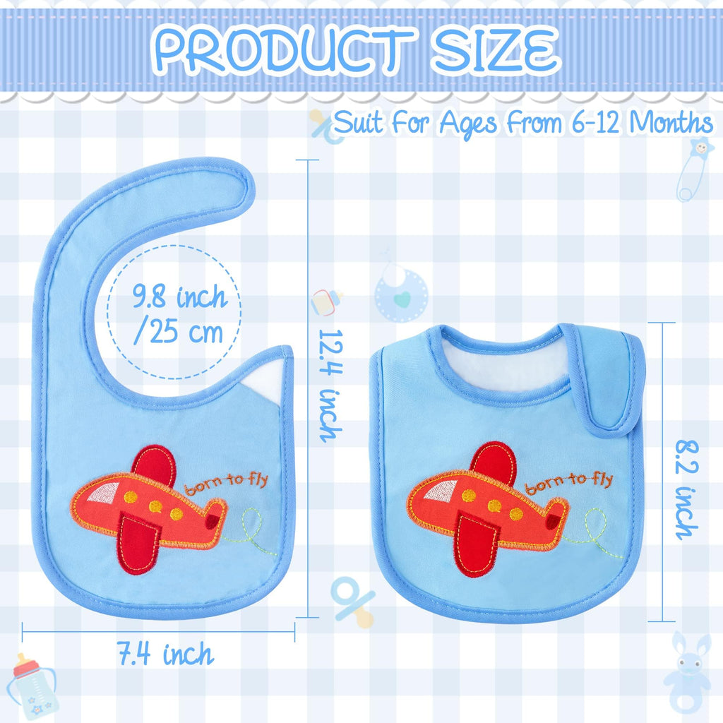 7Pcs Cotton Waterproof Baby Bibs for Drooling Teething Feeding Eating