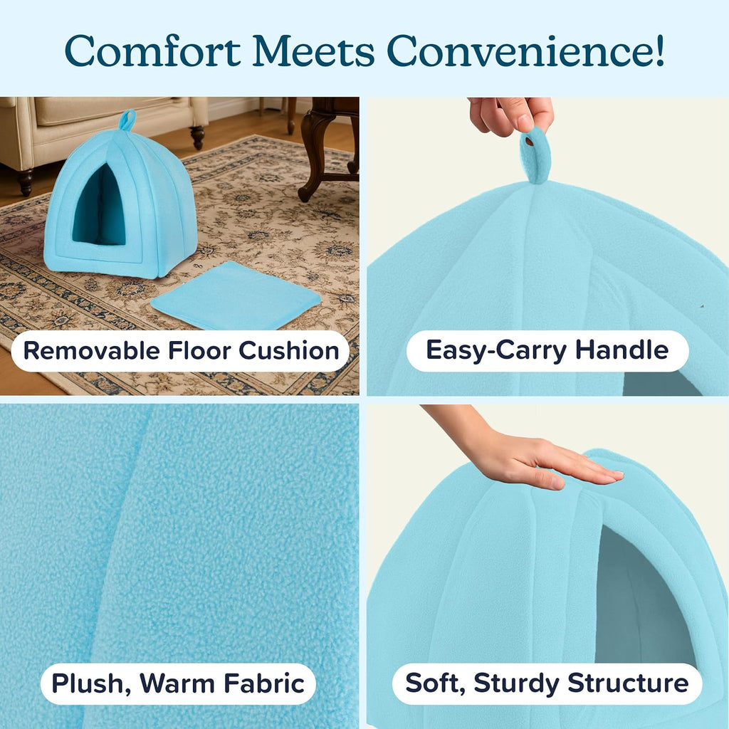 Cat House - Indoor Cat Bed with Removable Foam Cushion