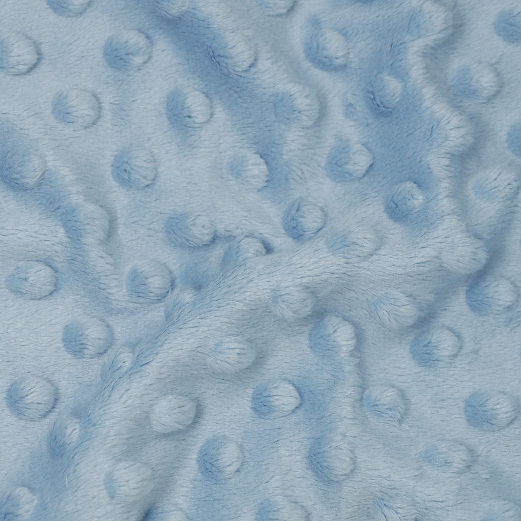 Sky Blue Minky Bubble Dimple Dot Plush Fur Fabric Polyester 58-60"