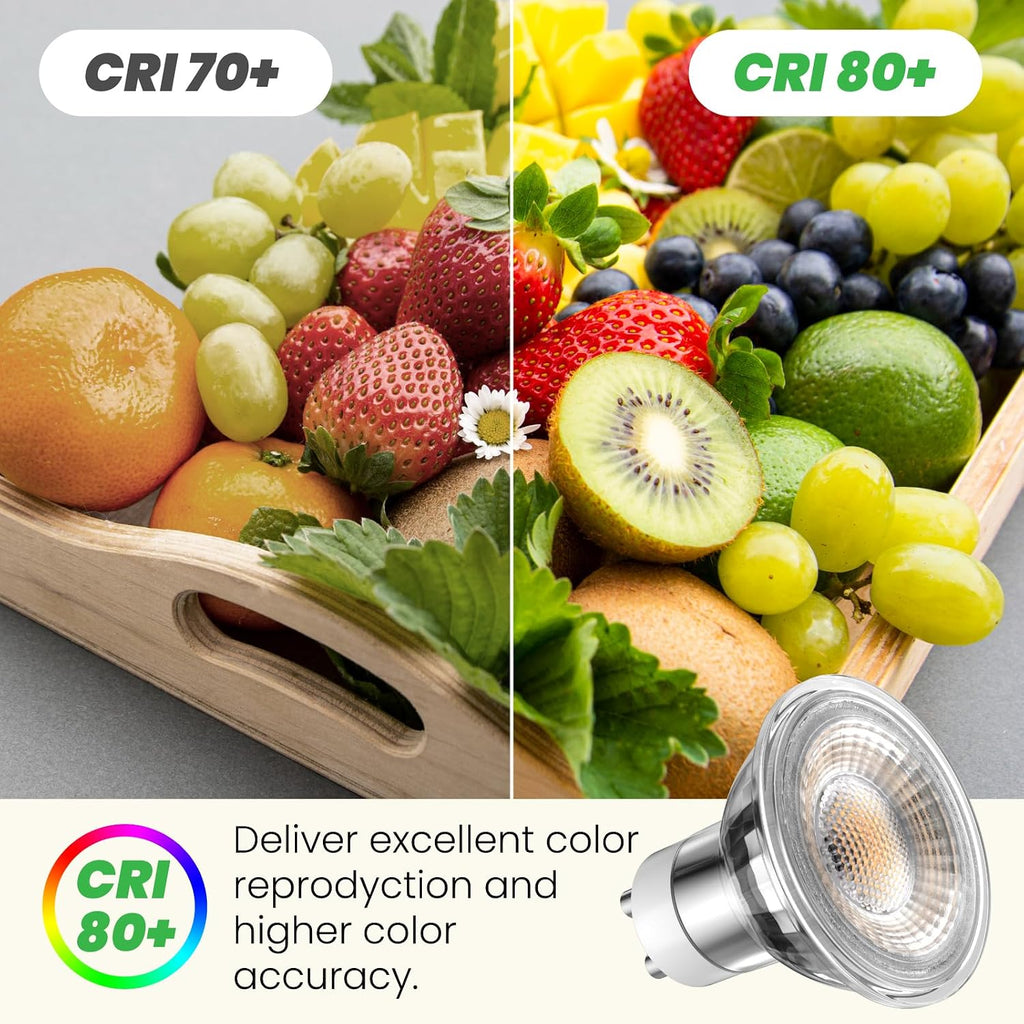 LED GU10 Range Hood Light Bulbs 6W, 50W Equivalent, Dimmable, Stove Appliance Light Bulb Replacement, MR16 GU10 LED