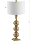 33" Brass Gold Stacked Orb Metal LED Table Lamp, Contemporary Transitional Iron Bedside Lamp Bedroom