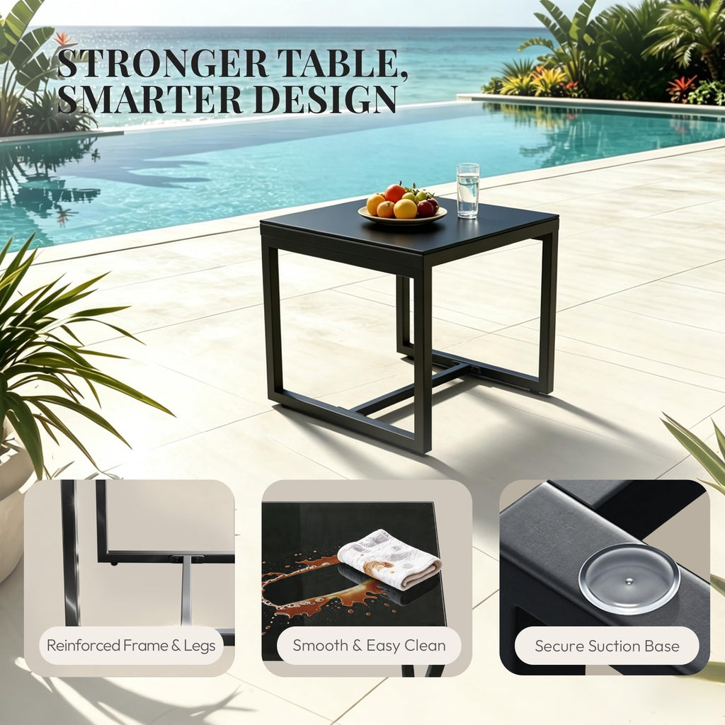 Rocking Patio Bistro Sets 3 Piece - All-Weather - Conversation Furniture Set, Wicker Rattan Outdoor Front Porch Chair