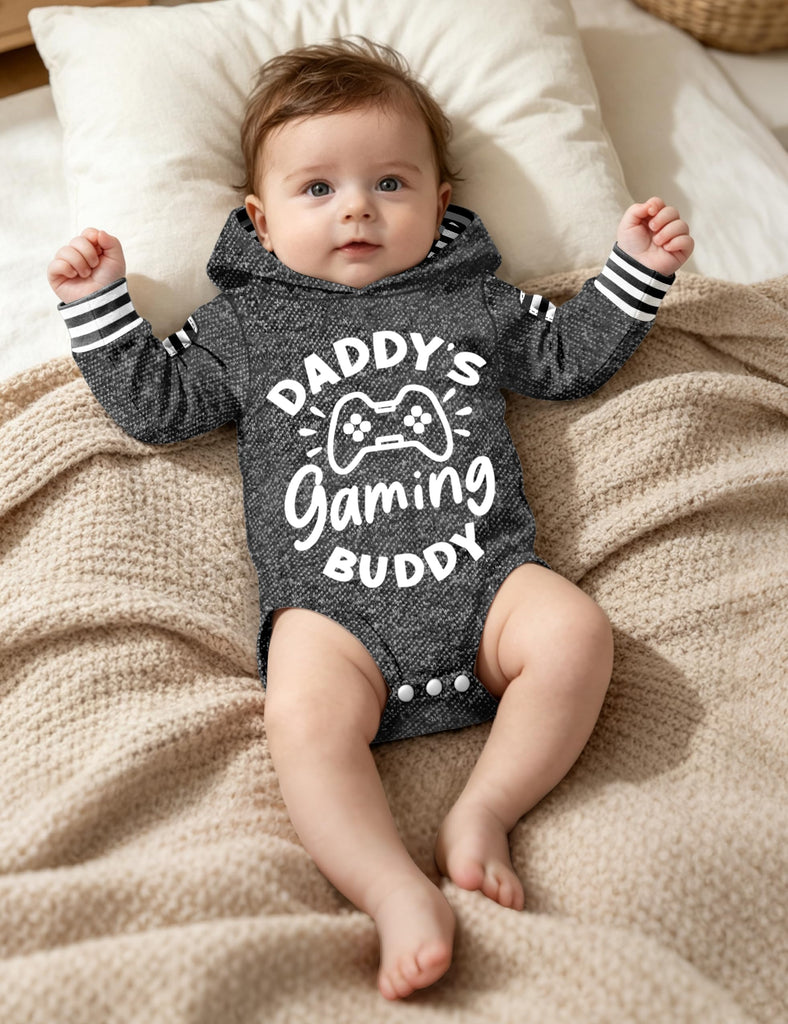 Baby Boy Clothes Outfits Grey Hooded Bodysuit Set Fall Clothes Infant