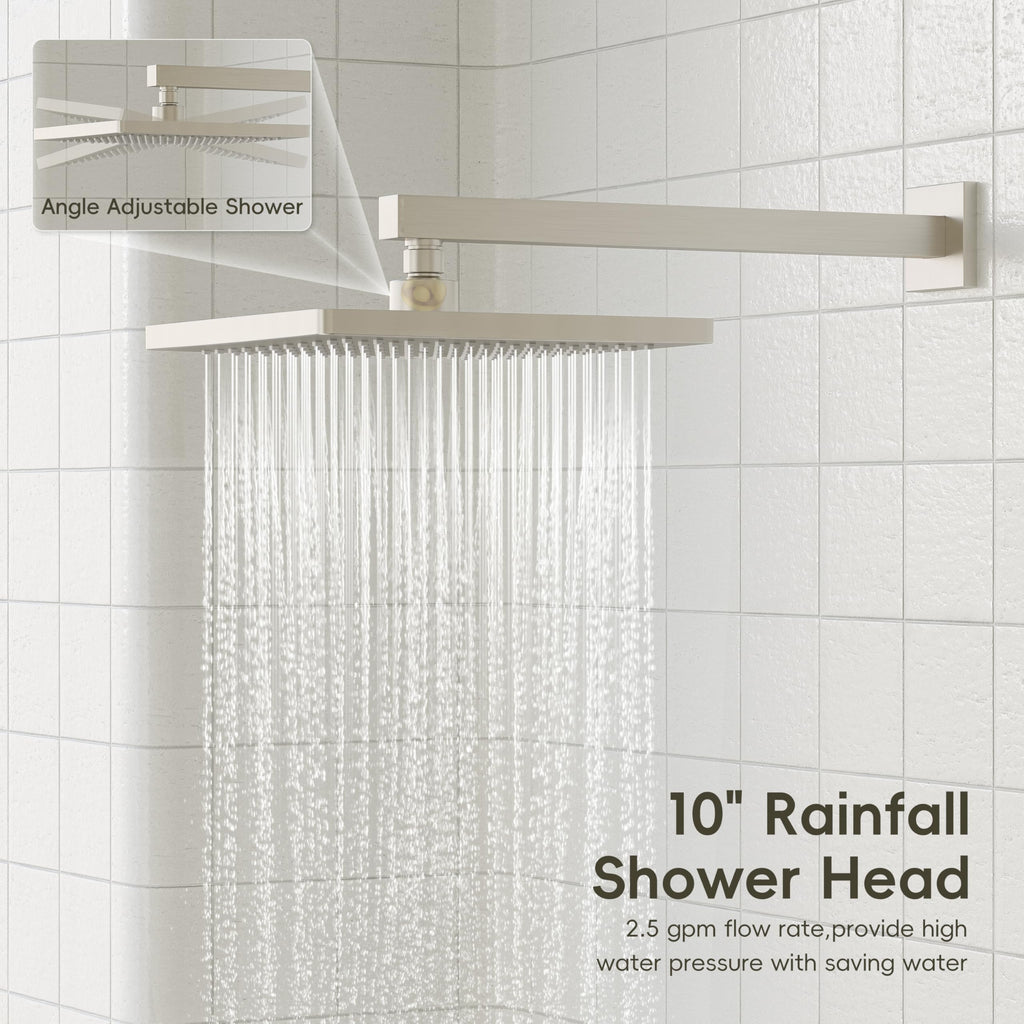 Shower System, 10" Shower Faucet Set with Handheld,Brushed Nickel