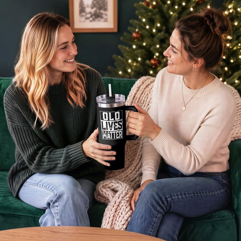 Dad I'm Not Old 40 oz Tumbler with Handle, Funny Dad Gift