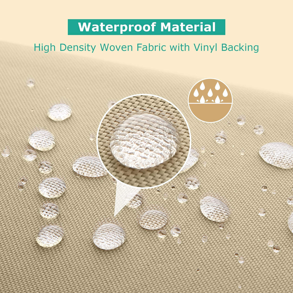 Waterproof Round Fire Pit Cover, 45"D x 22"H, Beige