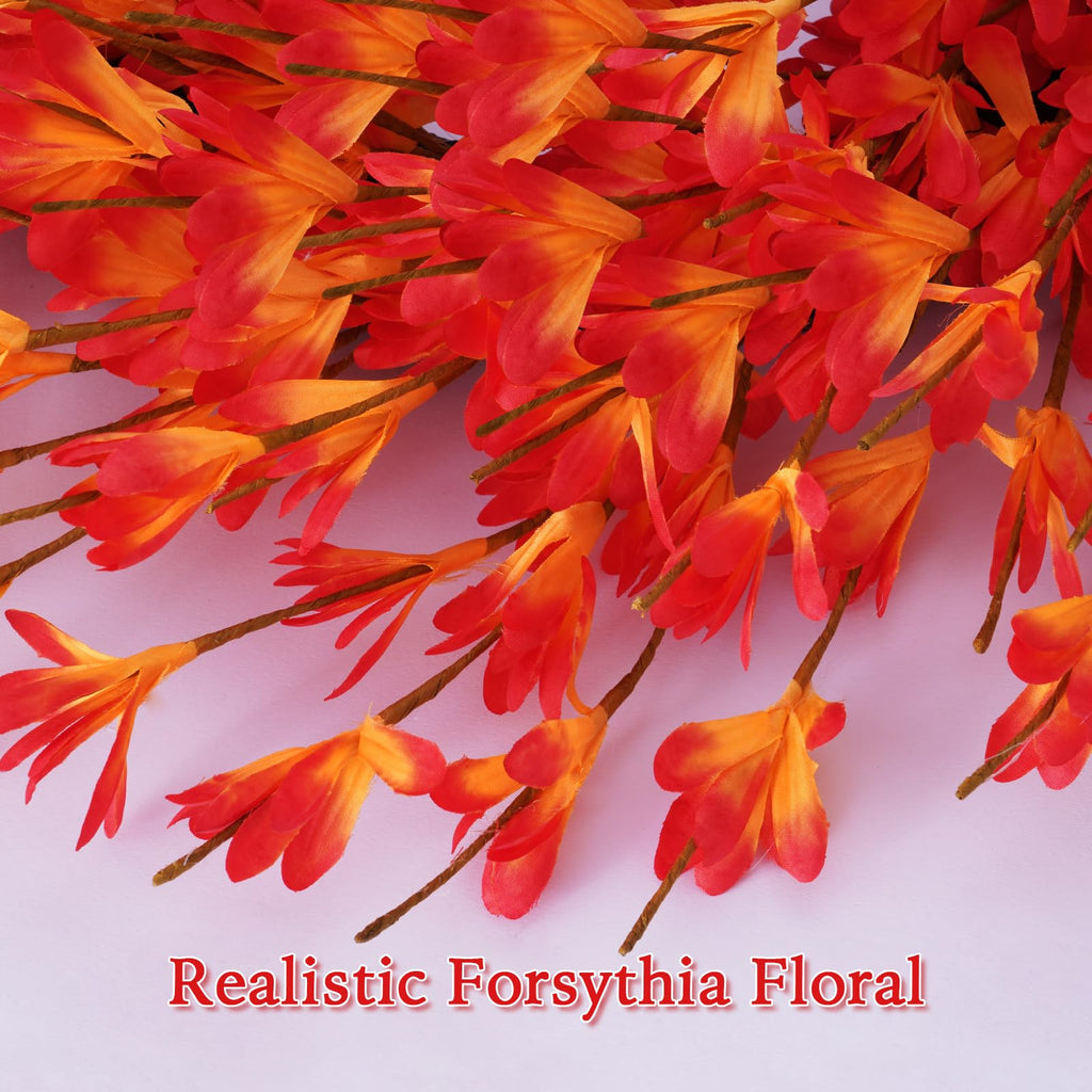 26 Inch Fall Wreath for Front Door, Autumn Thanksgiving Decor (Orange)