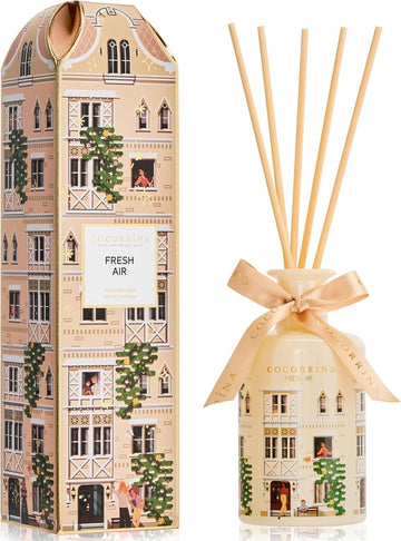 Reed Diffuser - Fresh Air 6.76 fl oz Reed Diffuser with 8 Sticks Home Fragrance Bathroom Shelf Decor (Festive House