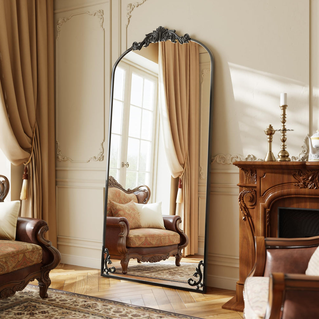 32"x71" Vintage Full Length Mirror, Large Arched Full Body Mirror