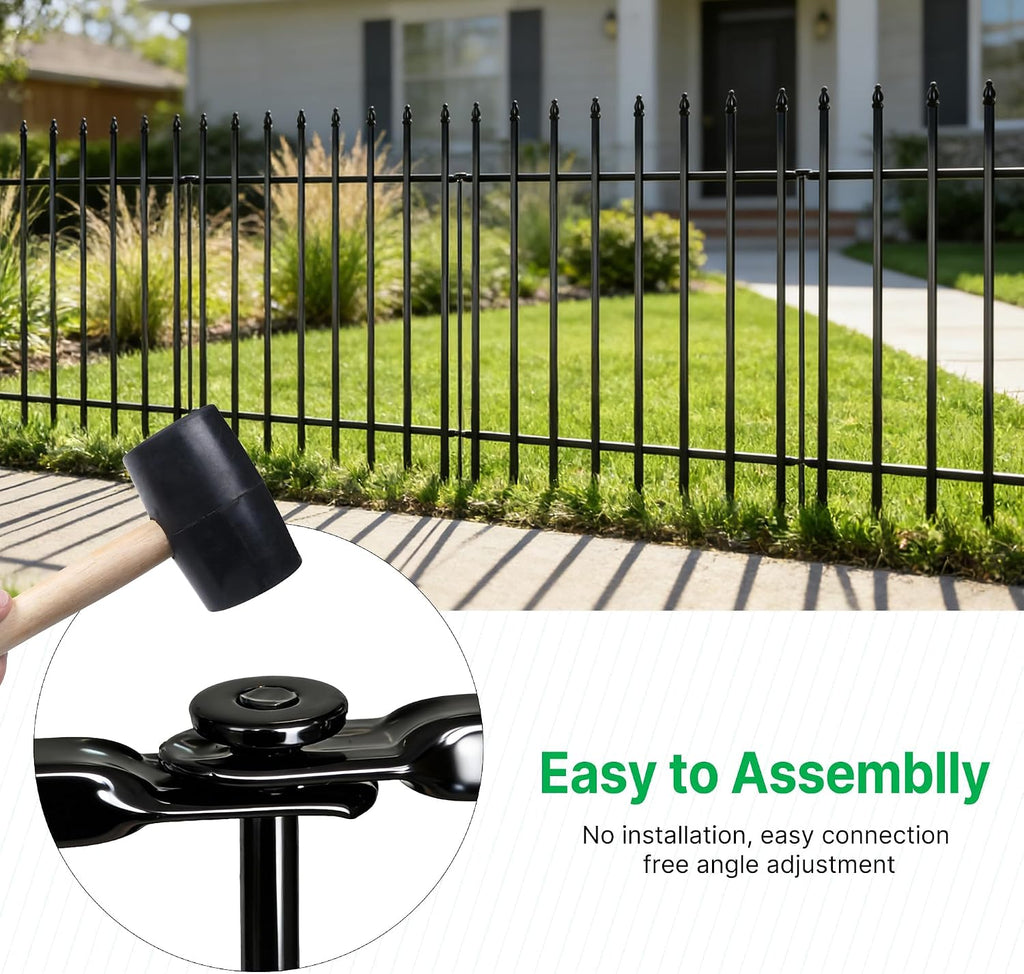 Metal Decorative Garden Fence 36" H x 28" W (5 Panels, Total Length 11.6 feet), Metal Border Folding Fence, Landscape