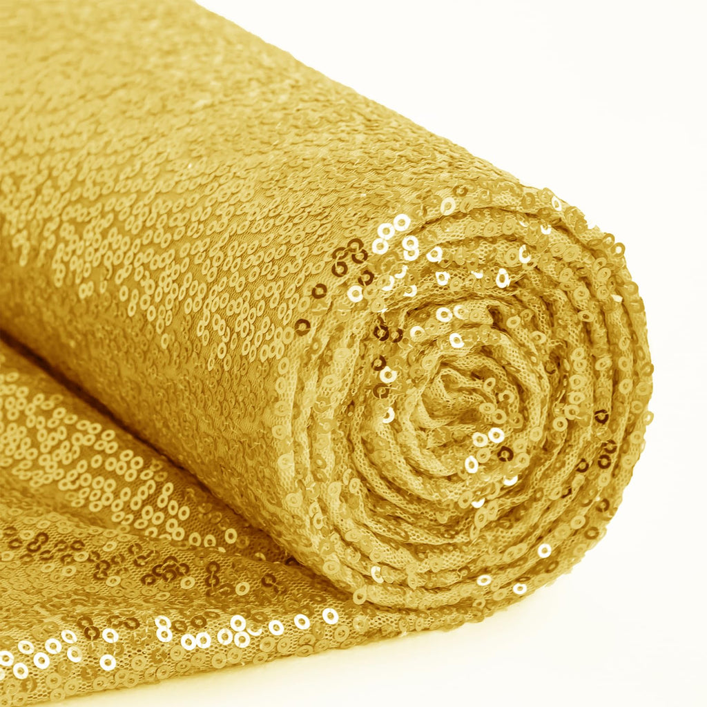 5 Yard Sequin Fabric by The Yard, Gold, 48 Inch Width