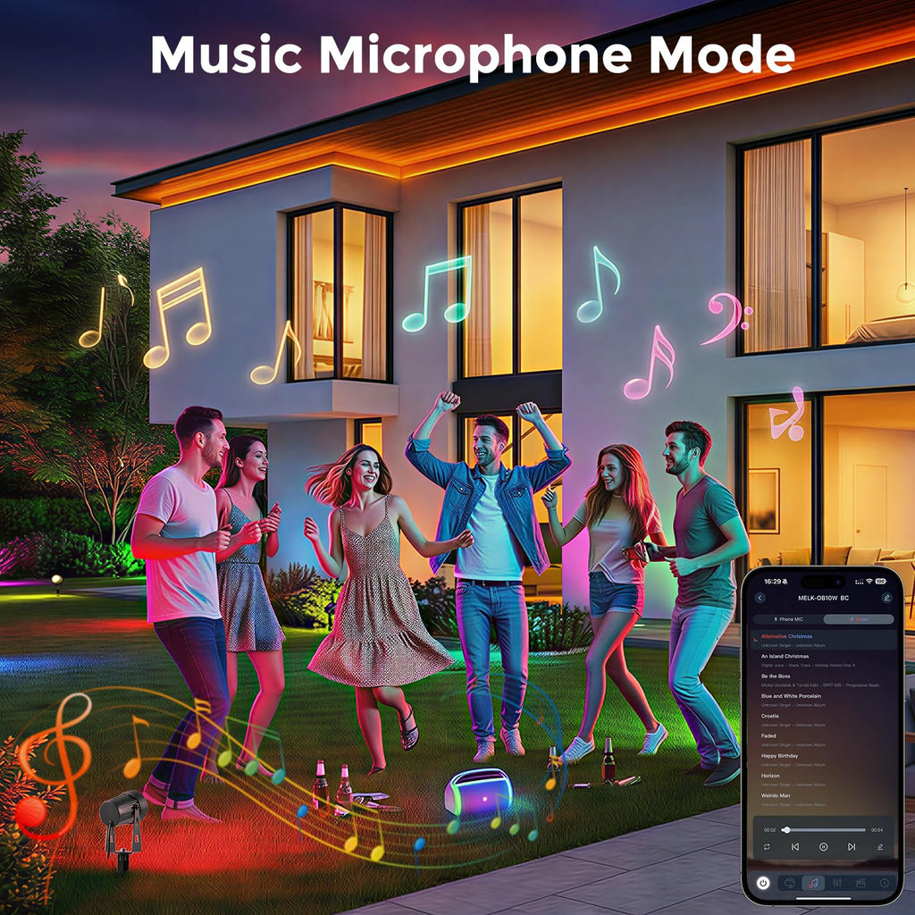 Smart Landscape Lights Bluetooth RGBW Spotlight 24V Outdoor Timer Function