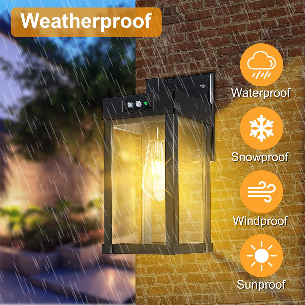 Solar Wall Lights Outdoor Waterproof with 3 Lighting Modes & Motion Sensor