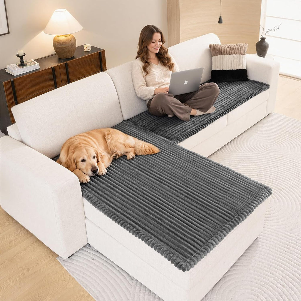 Pet Couch Covers for Sofa with Thick Filling and Non-Slip Bottom Sectional Sofa Covers Washable Friendly