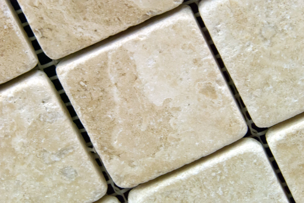Durango Cream 2 X 2 Tumbled Travertine Mosaic Tile - Box of 5 sq. ft.