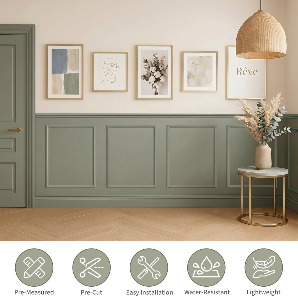 Peel and Stick 3Set Paintable Premade Wainscoting Panel