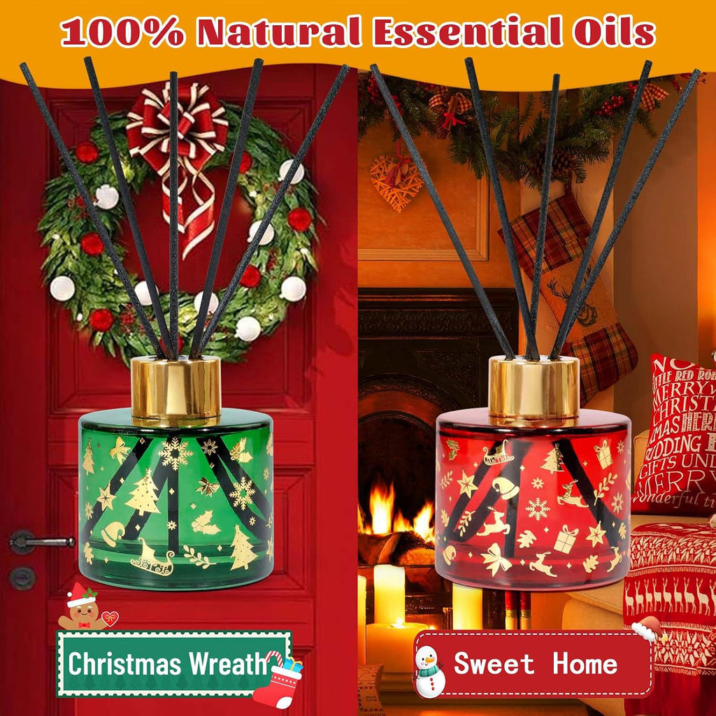 Reed Diffuser Set, Sweet Home & Wreath Scents, Home Fragrance 200ML - Set of 2