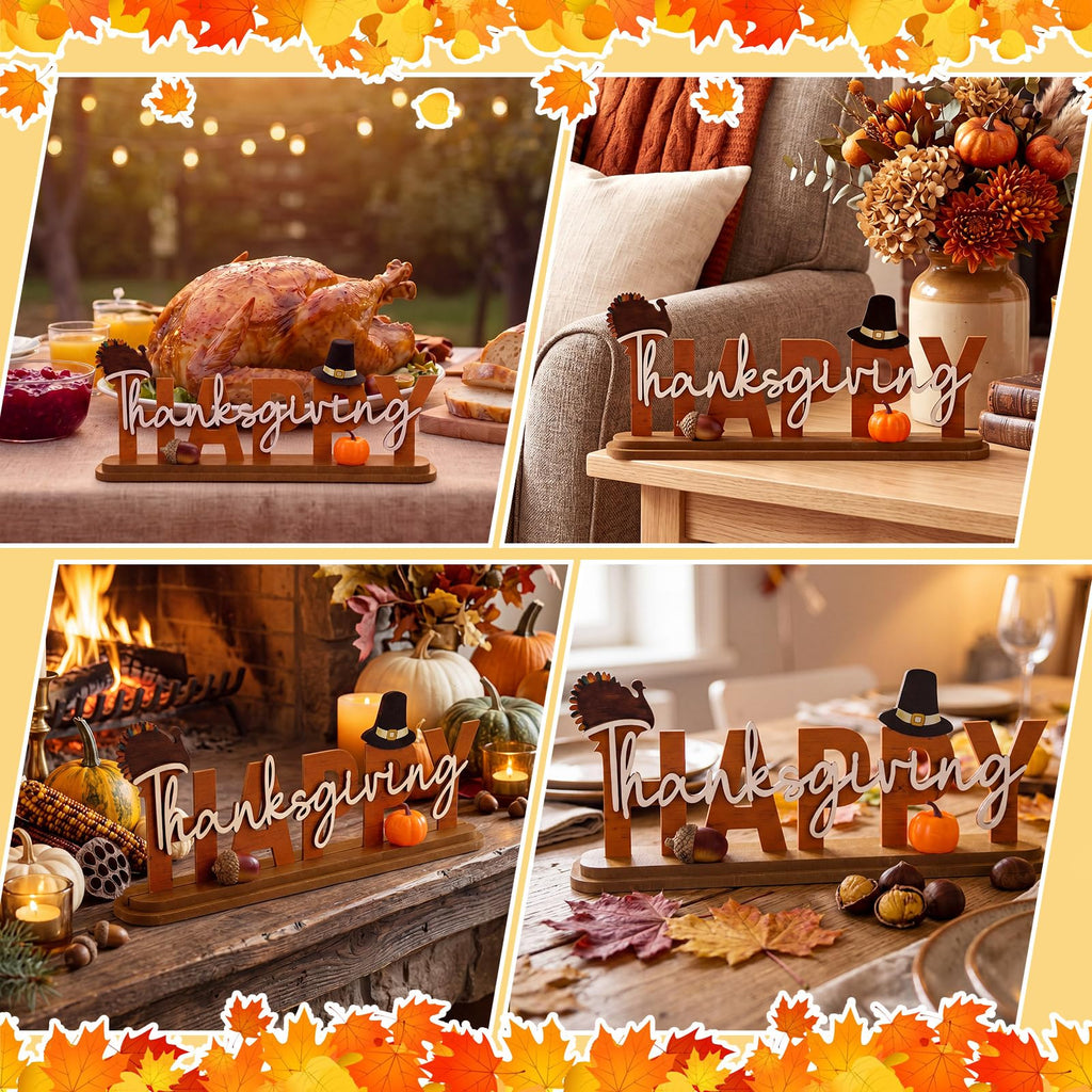 Thanksgiving Table Decoration Metal Fall Tiered Tiered Tray Decor