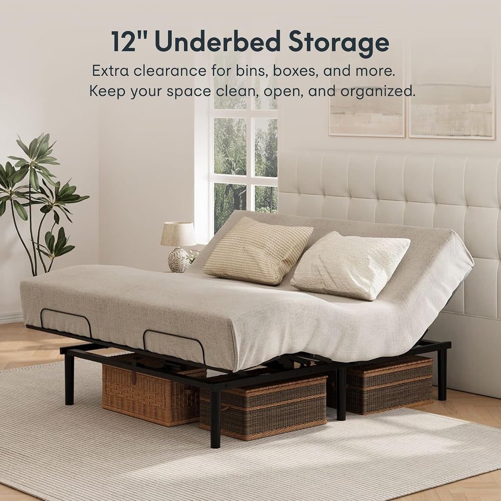 King Size Adjustable Bed Base with Bio Anti-Pinch Technology