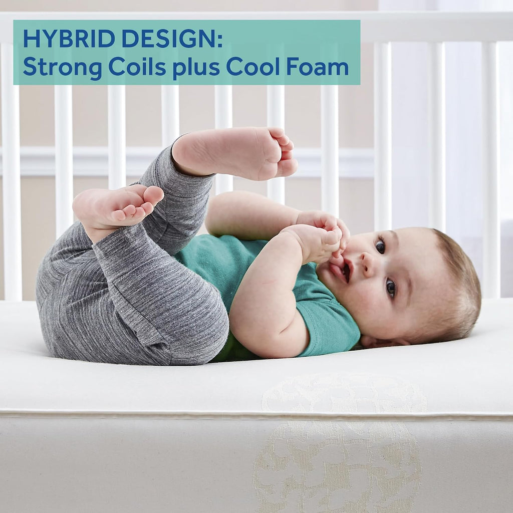 2 Stage Infant Crib Mattress Plus Toddler Bed Fit, Breathable, Cooling Foam Cotton Cover, Dual Firmness &