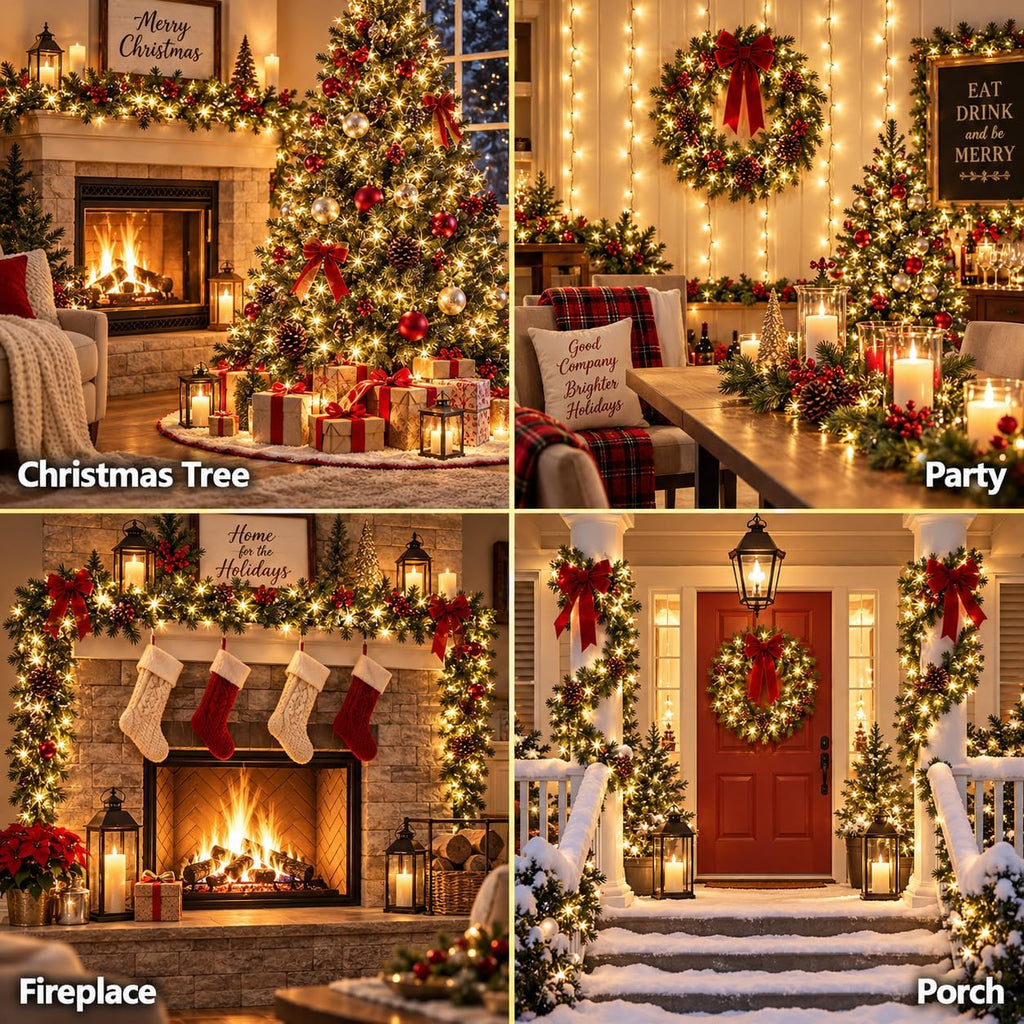 Extra-Long 165Ft 500LED Christmas String Lights Outdoor Indoor, Warm White