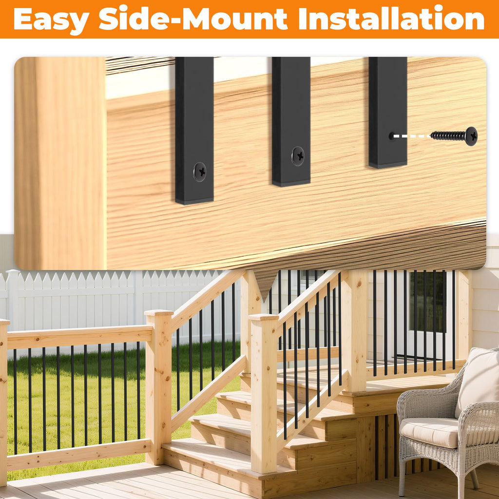 100 Pack 36" Metal Deck Balusters for Deck, Porch and Stair Railings