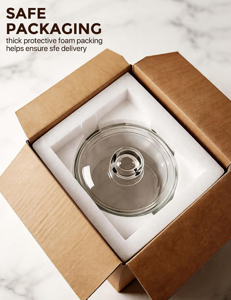 1-Gallon Cookie Jar with Wide Mouth, Glass Lid, and Silicone Seal