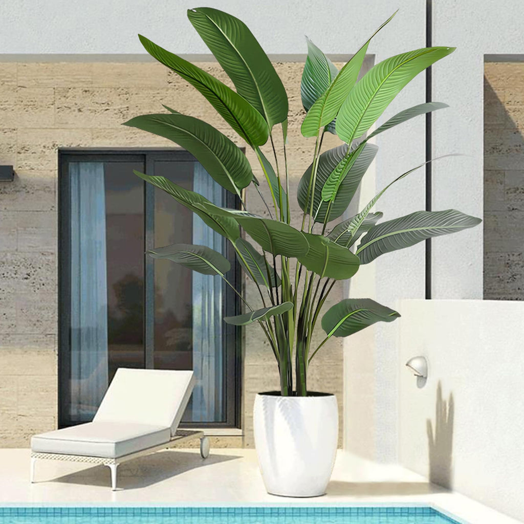 Artificial Bird of Paradise Tree 8FT with 21 Thick Matte Leaves