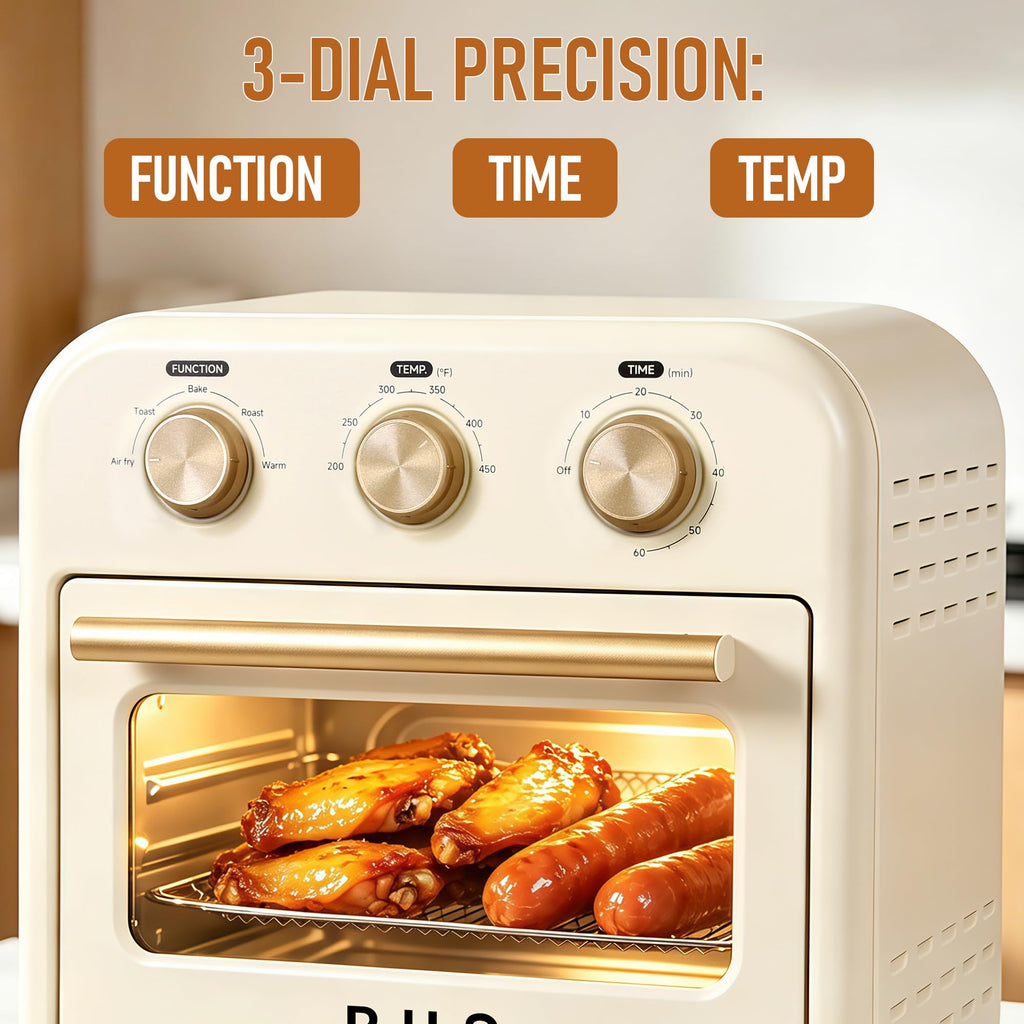 12 QT Toaster Oven Air Fryer Combo with Mechanical Knobs